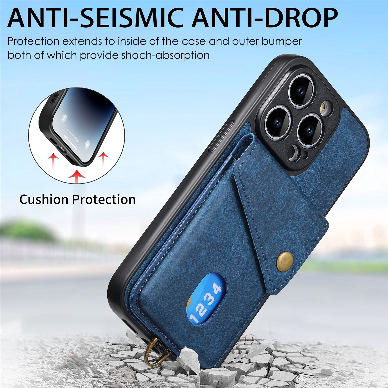 Card Holder Kickstand Case for iPhone 14 Pro Max PU Leather Coated PC+TPU Phone Cover Card Holder Kickstand Case for iPhone 14 Pro Max PU Leather Coated PC+TPU Phone Cover